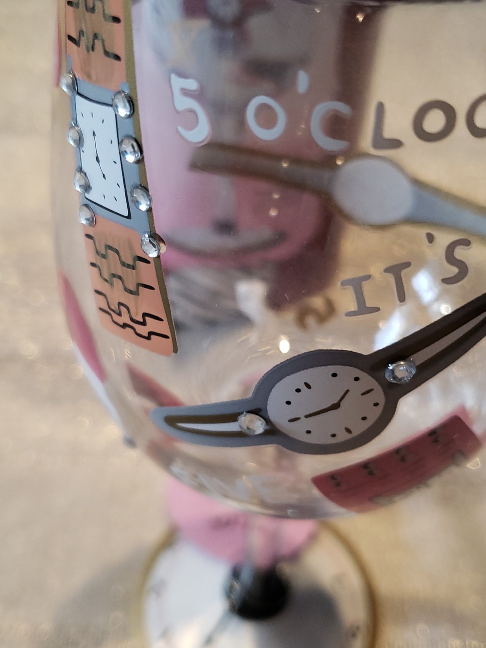 NIB Lolita Love My Wine It's 5 O'clock Somewhere Wine Glass Party Collectibles - Picture 5 of 10